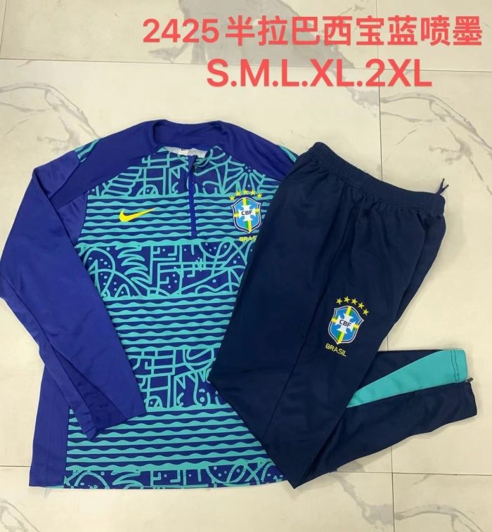 Brazil 24/25 Semi-Zip Jacket Blue - 图片 9