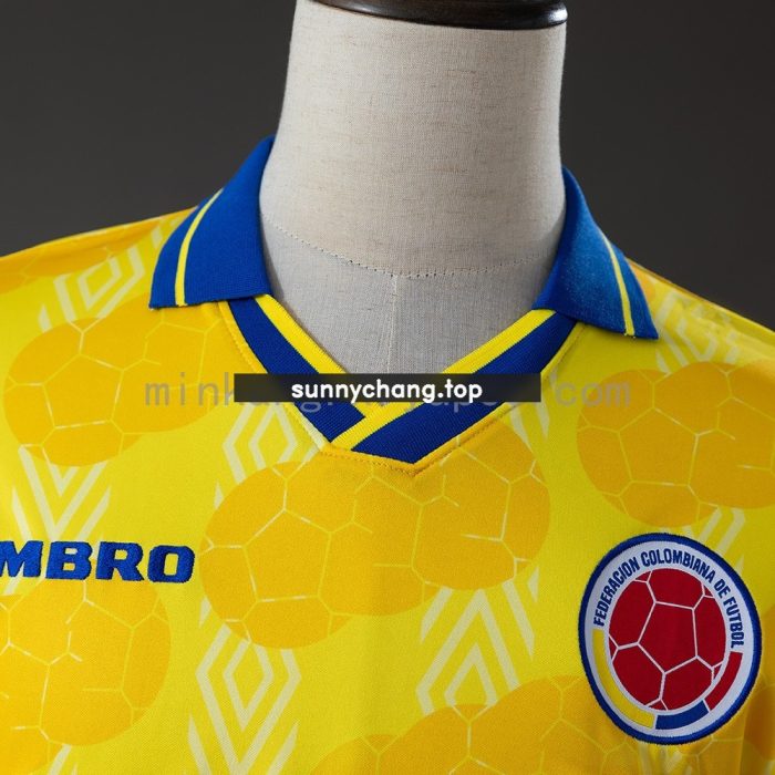 Colombia 1994 Home Retro Long Sleeve Jersey - 图片 7