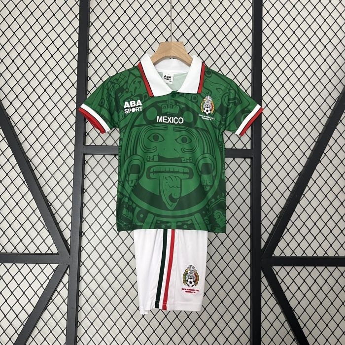 Mexico 1998 Home Kids Jersey - 图片 7