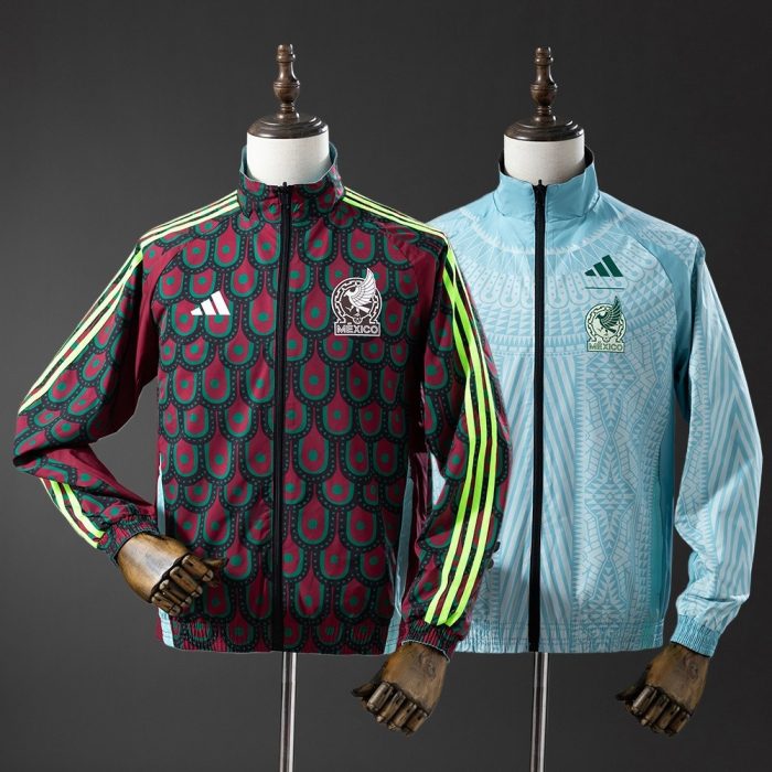Mexico Reversible Jacket Windbreaker - Red & Sky Blue - 图片 2