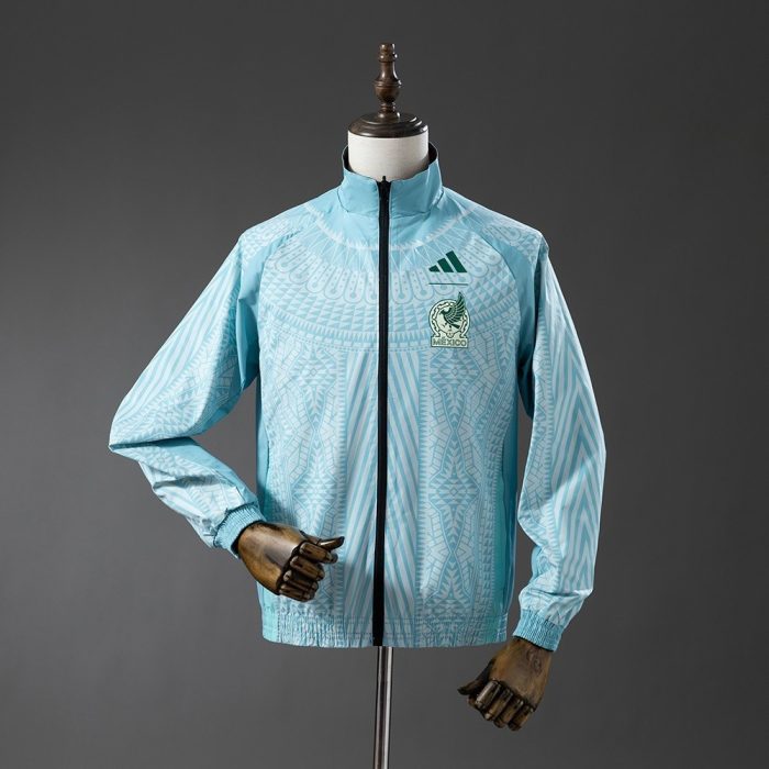 Mexico Reversible Jacket Windbreaker - Red & Sky Blue - 图片 3