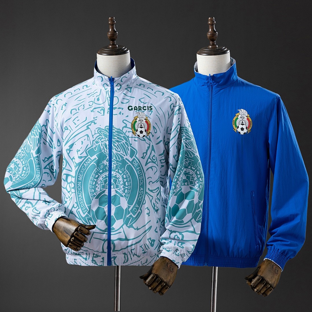 Mexico Reversible Jacket Windbreaker - White & Blue
