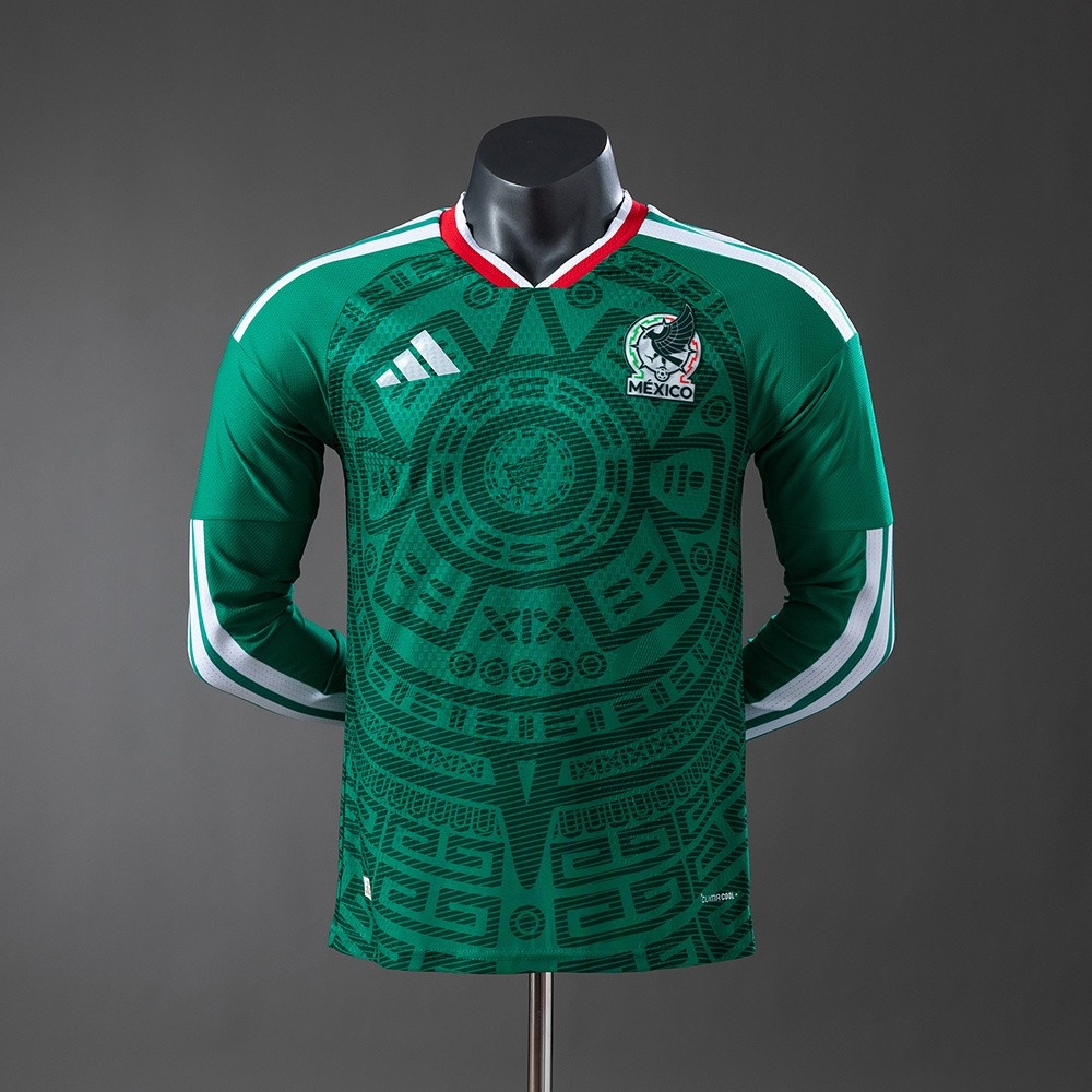 JER-8795_2 Mexico 2026 Home Long-Sleeve Player Version Jersey - 图片 1