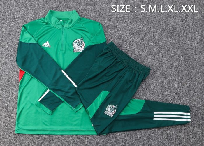 Mexico 22/23 Green Half-Zip Jacket - 图片 2