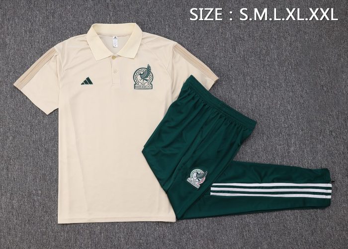 Mexico 23-24 Polo Shirt Apricot - 图片 2