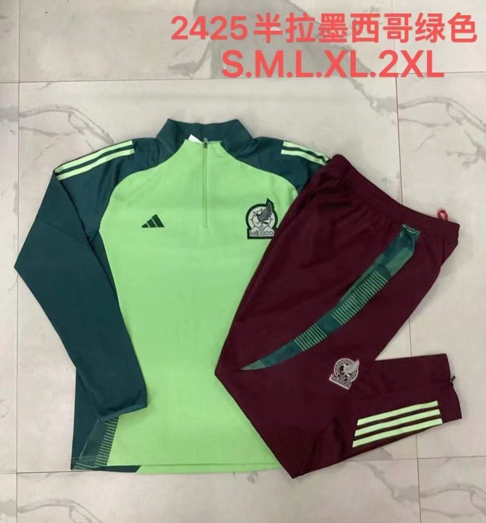 Mexico 24-25 Green Half-Zip Jacket - 图片 9