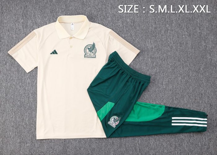 Mexico 22/23 Polo Shirt Apricot - 图片 2