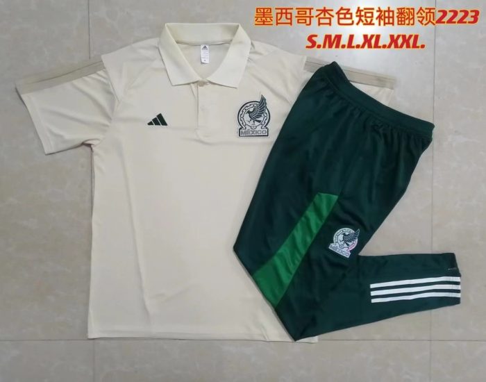 Mexico 22/23 Polo Shirt Apricot - 图片 9