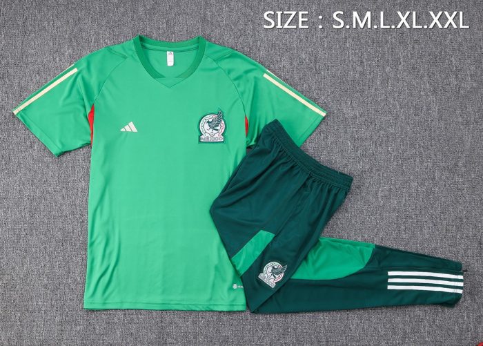 Mexico 22-23 Green Short Sleeve Training Suit - 图片 2
