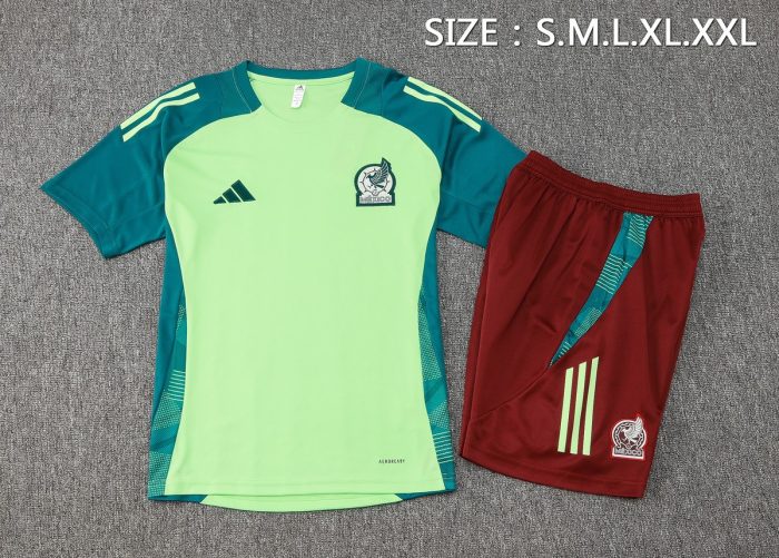 Mexico 24-25 Green Short Sleeve Training Suit - 图片 2