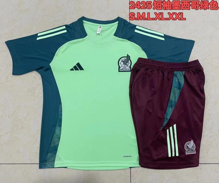 Mexico 24-25 Green Short Sleeve Training Suit - 图片 9