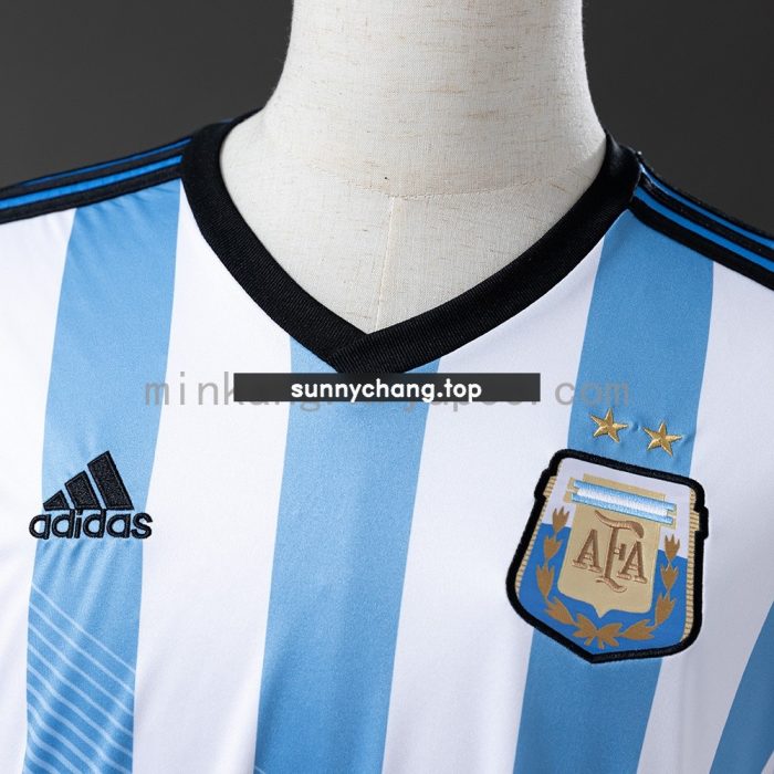 2014 Argentina Home Retro Jersey - 图片 7