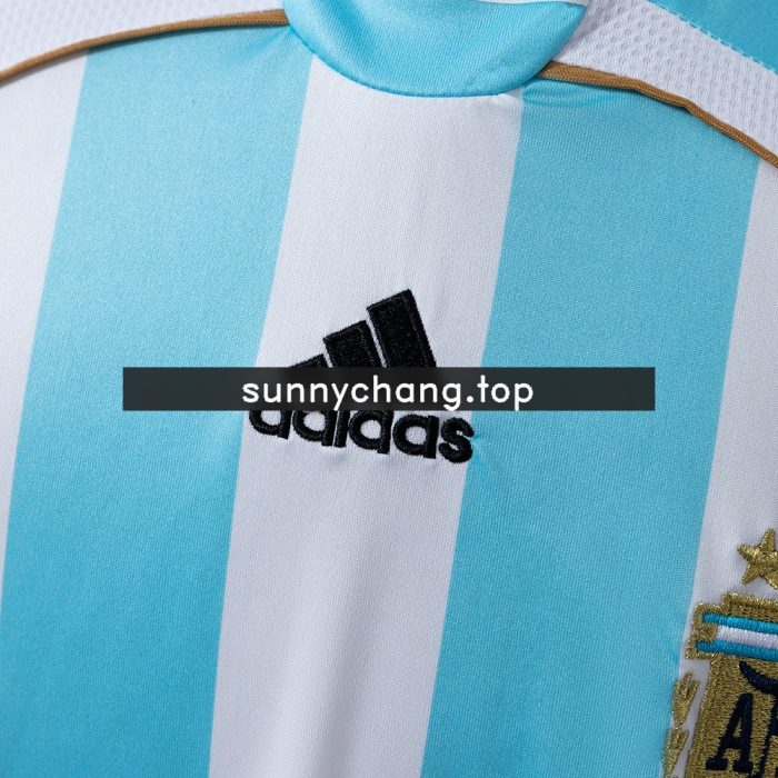 Argentina 2006 Home Long Sleeve Retro Jersey - 图片 4