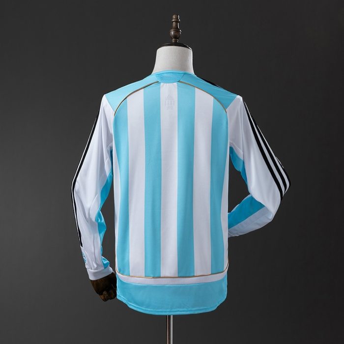 Argentina 2006 Home Long Sleeve Retro Jersey - 图片 7