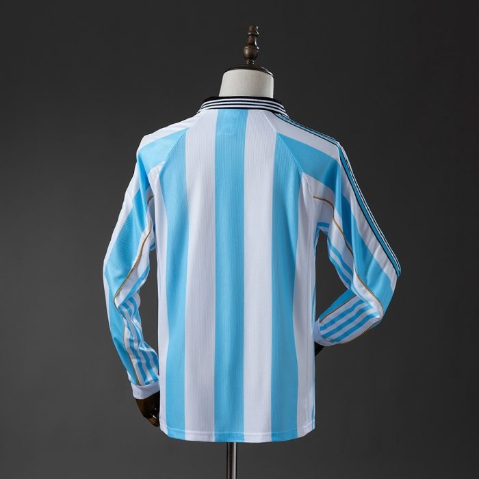Argentina 1998 Home Long Sleeve Retro Jersey - 图片 7