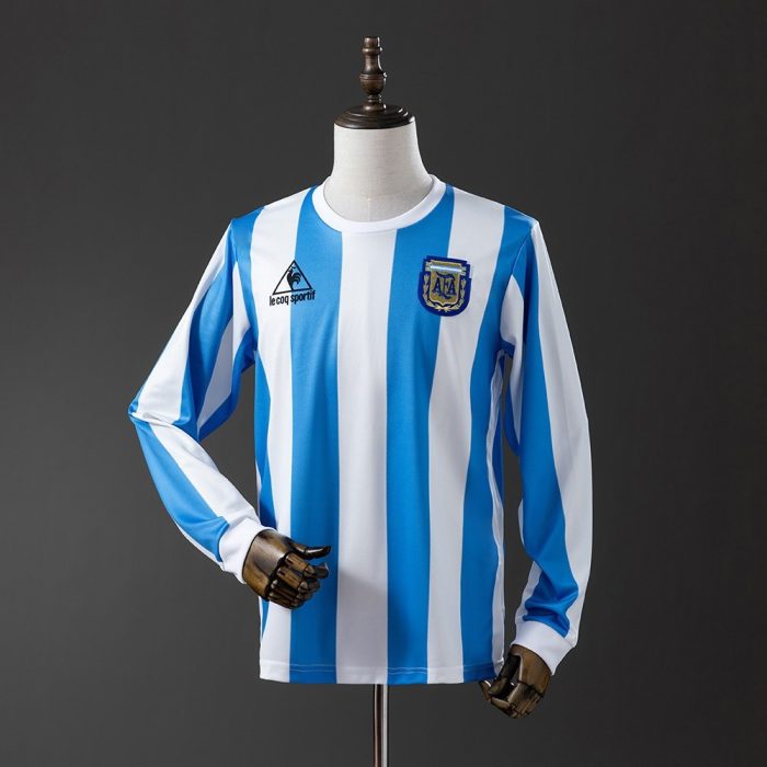 Argentina 1986 Home Long Sleeve Retro Jersey - 图片 7