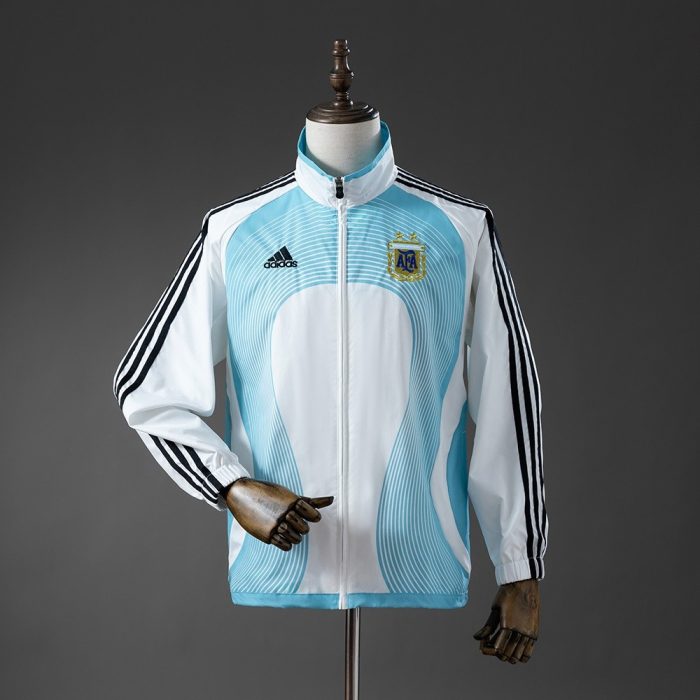 Argentina 2005-2006 Retro Windbreaker - White & Blue - 图片 3