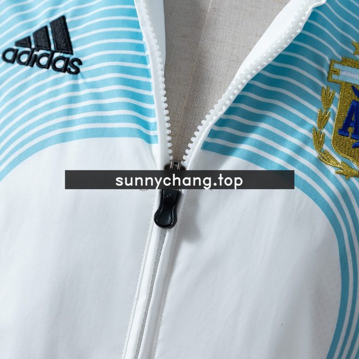 Argentina 2005-2006 Retro Windbreaker - White & Blue - 图片 6