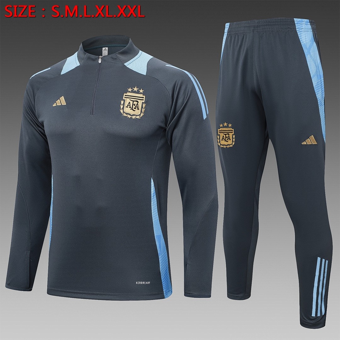 JER-8420_1 Argentina 24/25 Half-Zip Jacket Dark Gray - 图片 1