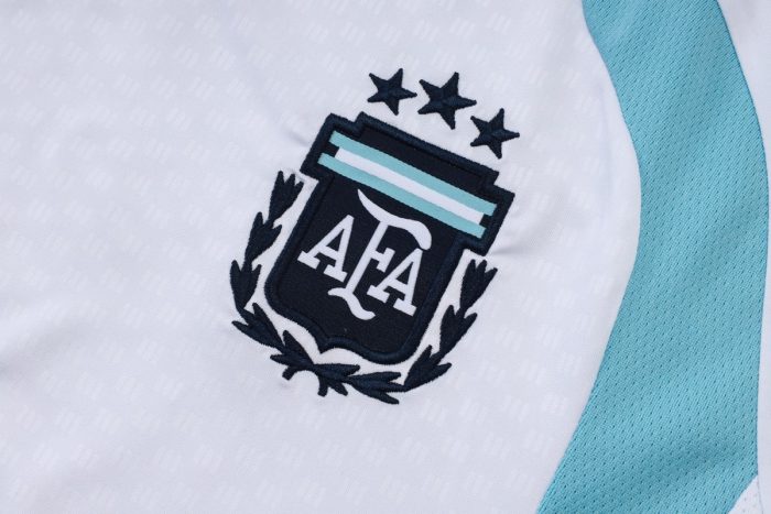 Argentina White Short Sleeve Training Suit - 图片 5