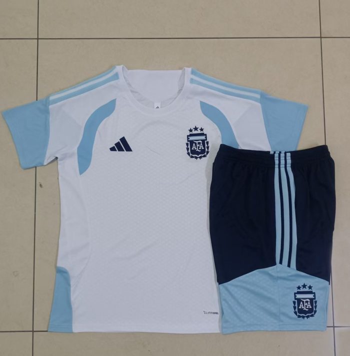 Argentina White Short Sleeve Training Suit - 图片 9