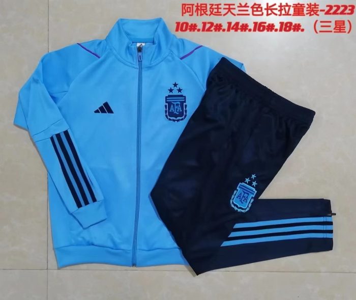 Argentina 2022/23 Light Blue Kids Jersey (Three Stars) - 图片 3