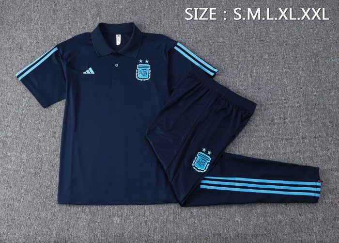 Argentina 2022-2023 Polo Shirt Navy Blue (Three Stars) - 图片 6