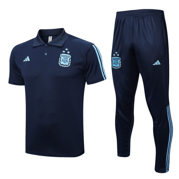 Argentina 2022-2023 Polo Shirt Navy Blue (Three Stars) - 图片 8