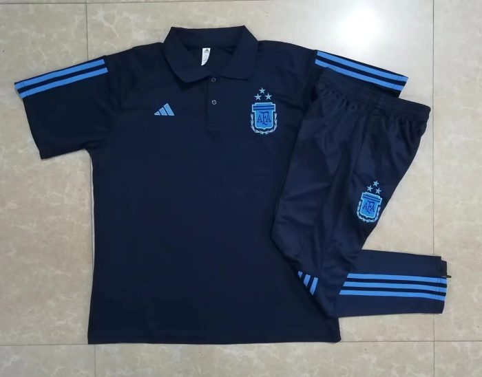 Argentina 2022-2023 Polo Shirt Navy Blue (Three Stars) - 图片 9