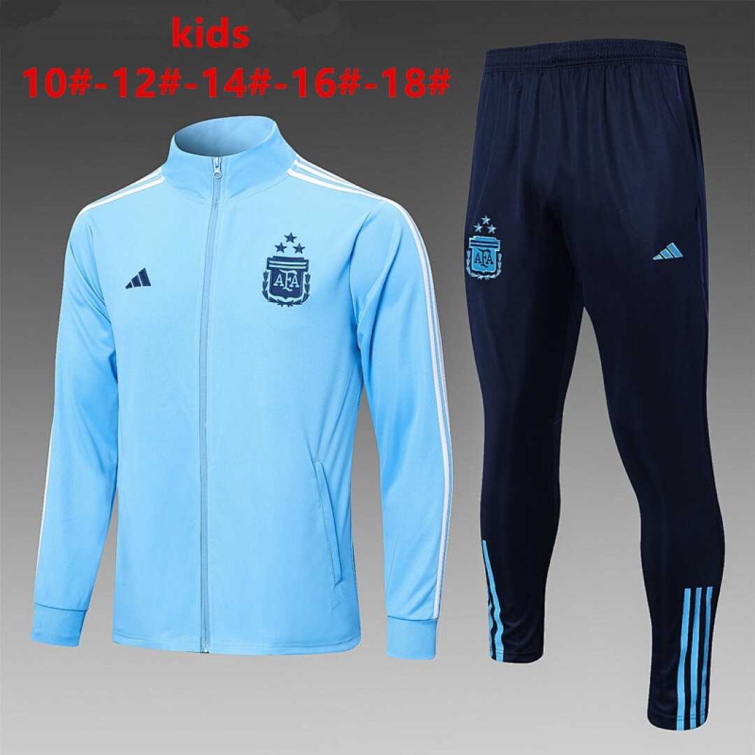 Argentina Light Blue Kids' Jersey (Three Stars) 22/23