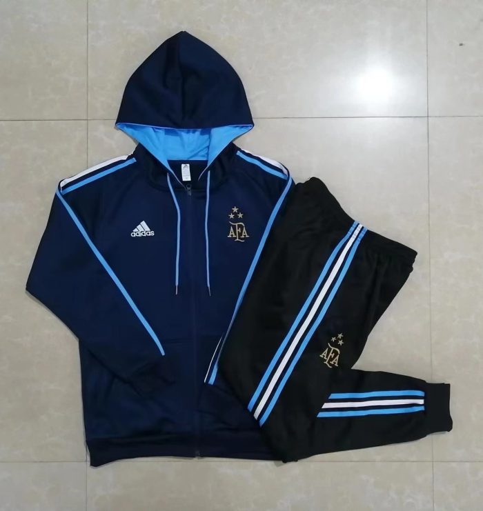 Argentina 2022/23 Blue (Three Stars) Long Zip Jacket with Hood - 图片 9