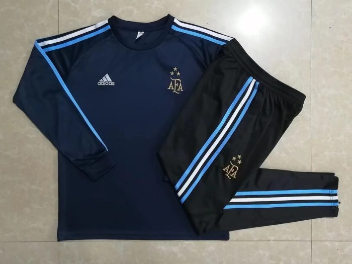 Argentina 22/23 Round Neck Training T-Shirt Navy Blue - 图片 9