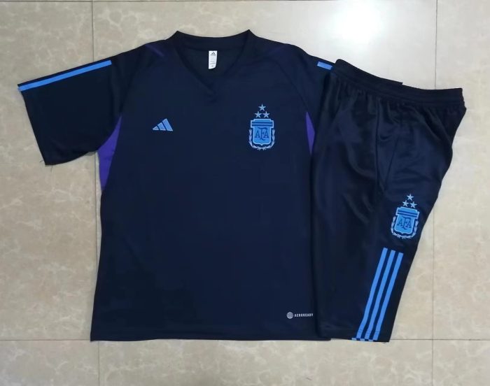 Argentina 23-24 Light Blue Short Sleeve Training Suit with 3/4 Pants - 图片 9