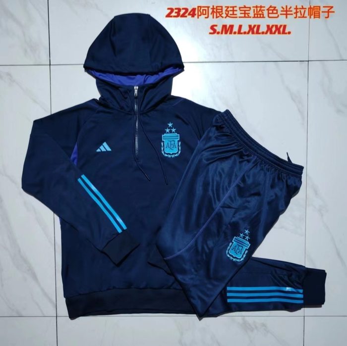 Argentina 23/24 Half-Zip Hoodie Blue - 图片 9
