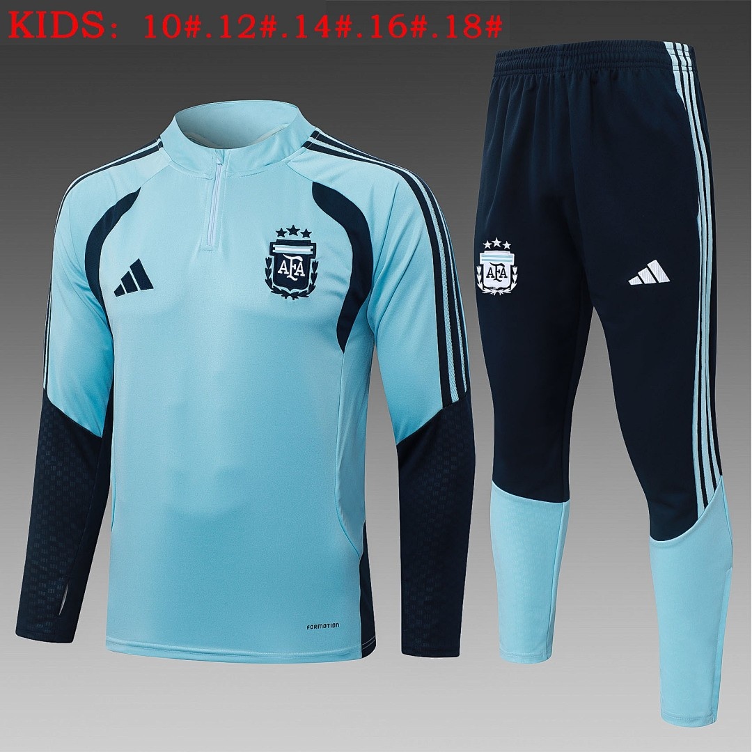 JER-8455_1 Argentina Sky Blue Children's Half-Zip Jacket - 图片 1