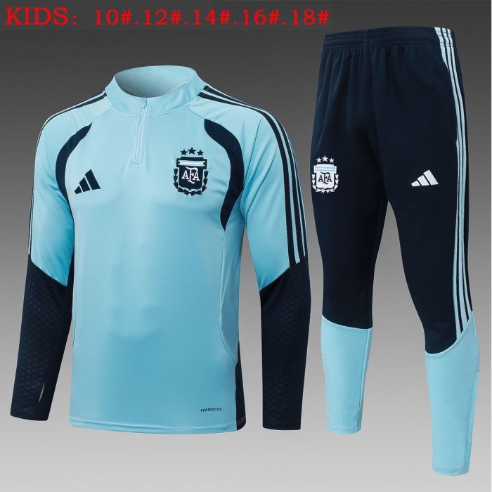 Argentina Sky Blue Children's Half-Zip Jacket - 图片 2
