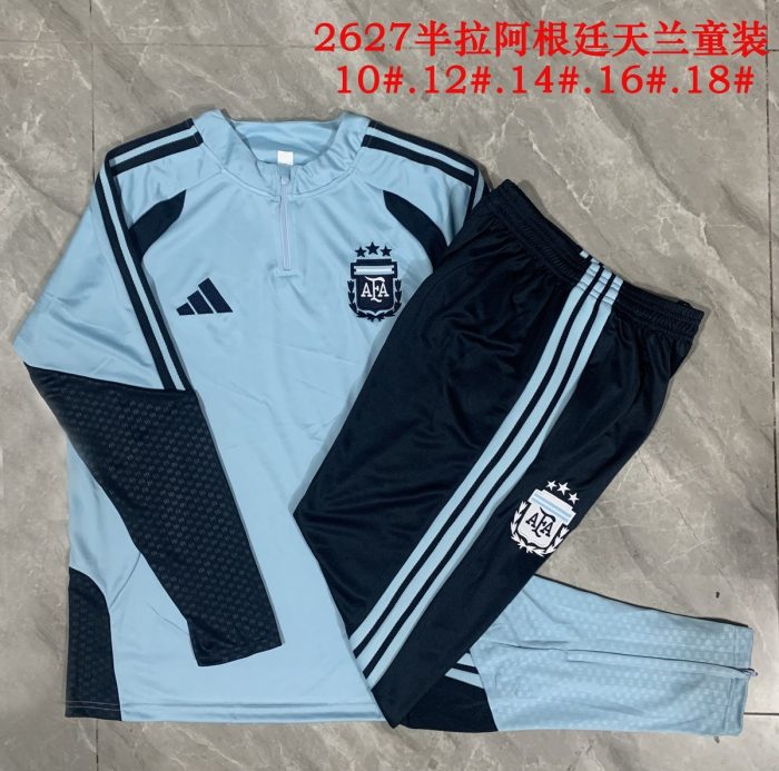 Argentina Sky Blue Children's Half-Zip Jacket - 图片 3