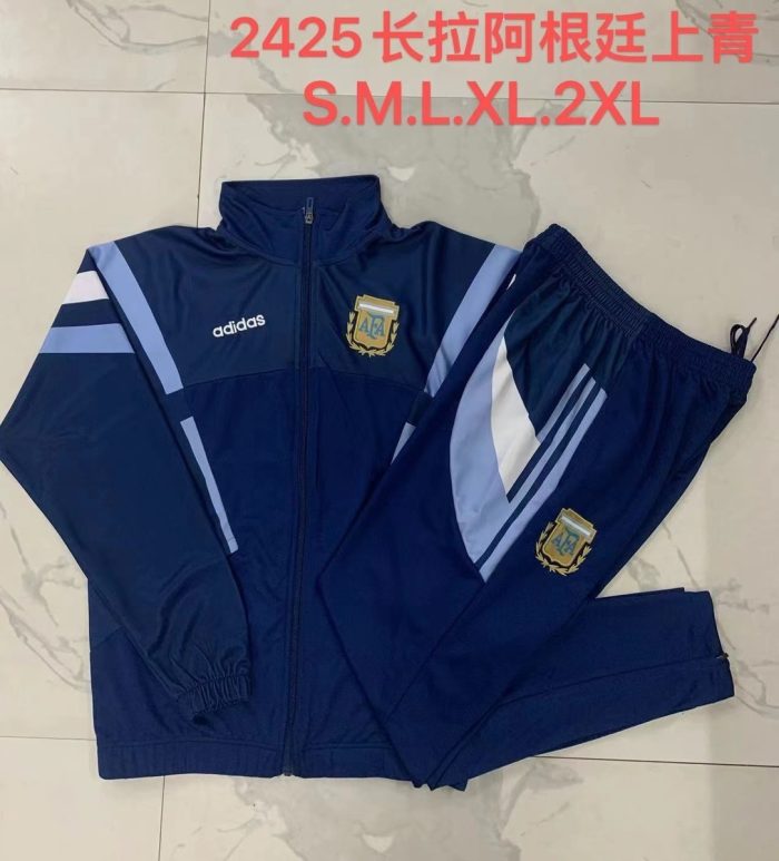 Argentina 24/25 Long Zipper Jacket Blue - 图片 9