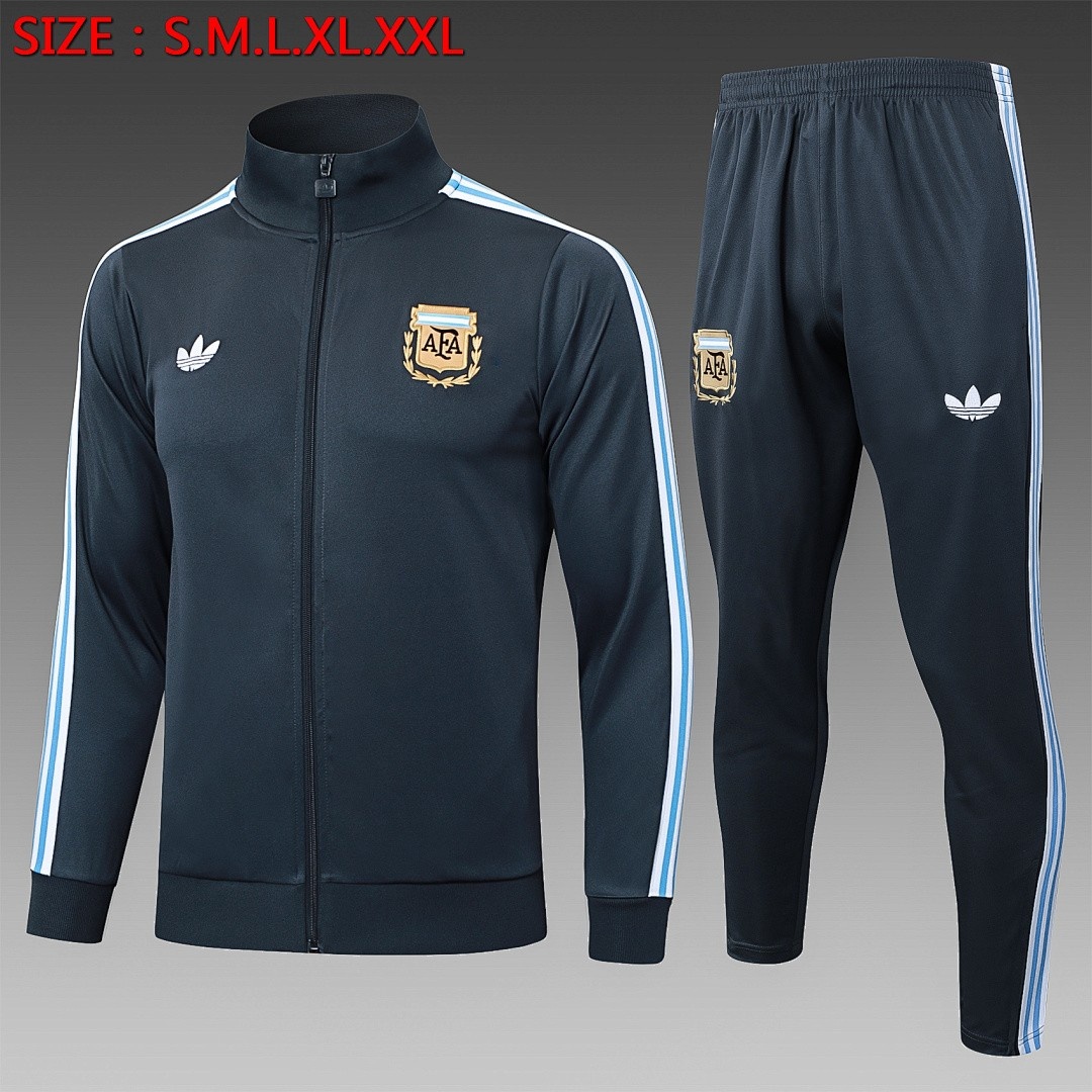 Argentina Retro Edition Dark Gray Long Zipper Jacket