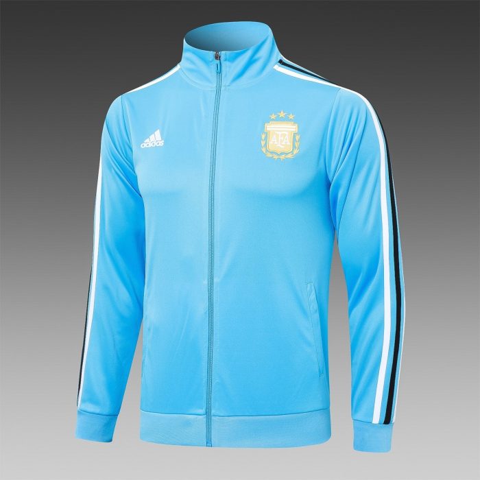 Argentina 24/25 Long Zipper Jacket Light Blue (Gold Badge) - 图片 8