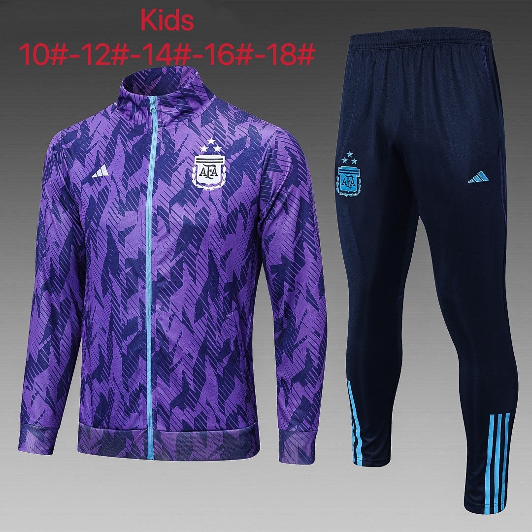 Argentina 2022/23 Full Print Purple Kids Kit (Three Stars)