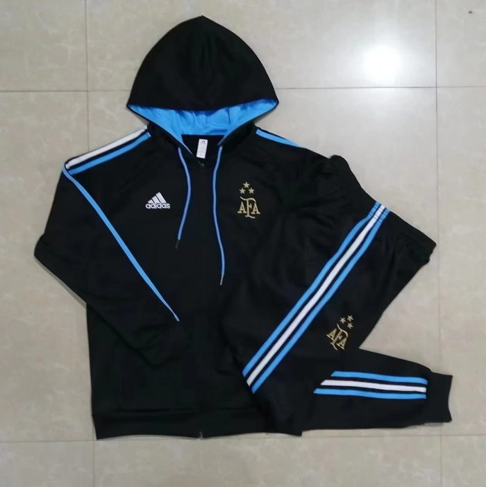 Argentina 2022/23 Black Long Zip Jacket with Hood (Three Stars) - 图片 9