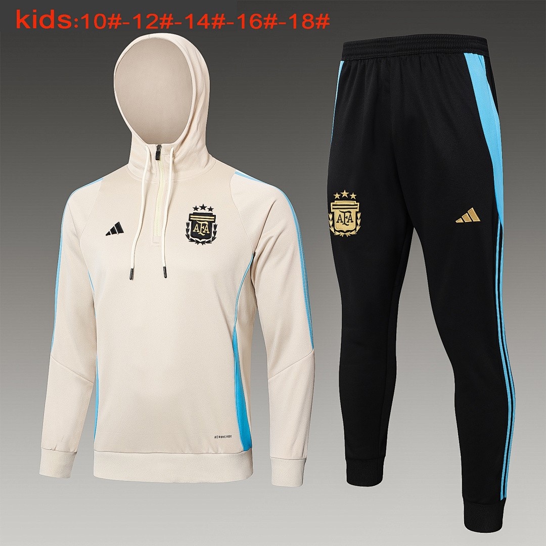 Argentina 24/25 Half-Zip Hoodie Kids Yellow