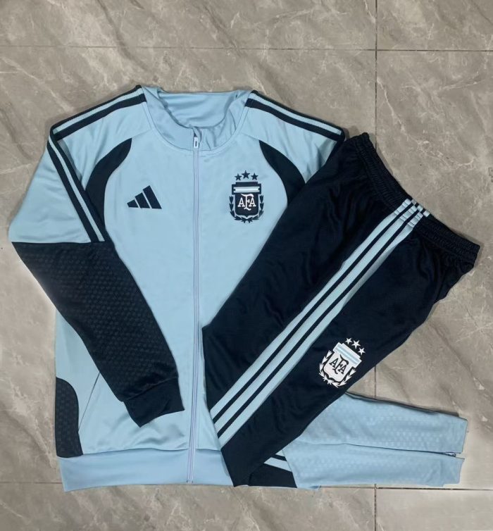 Argentina Sky Blue Children's Long Zipper Jacket - 图片 4