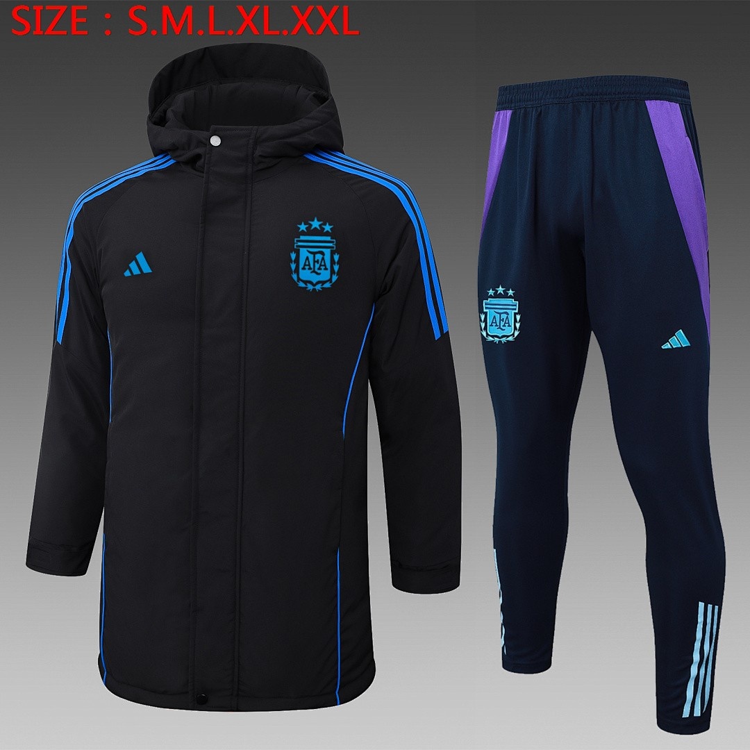 Argentina 24/25 Cotton Jacket Black (Blue Logo)