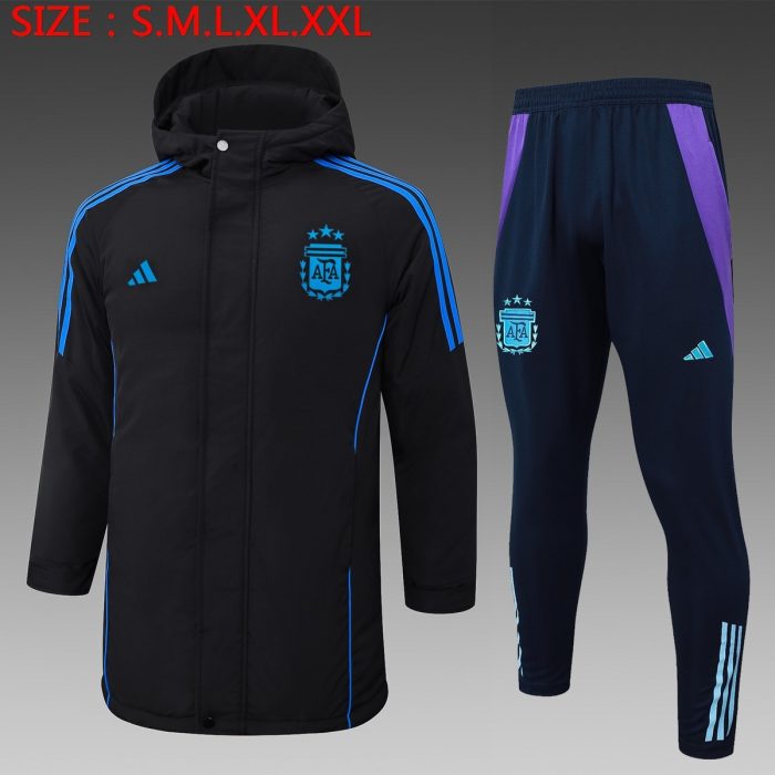 Argentina 24/25 Cotton Jacket Black (Blue Logo) - 图片 2
