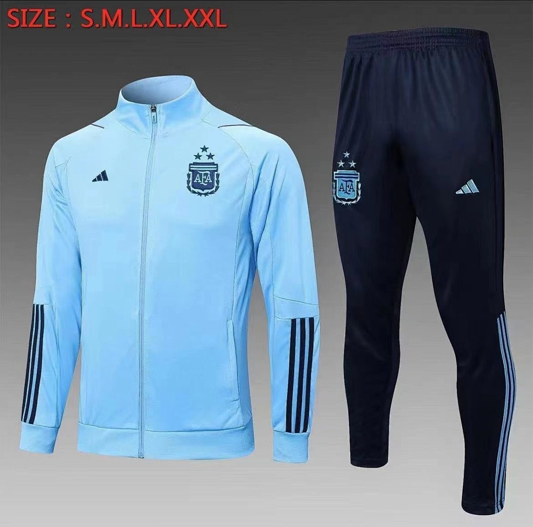 Argentina 2022/23 Light Blue (Three Stars) Long Zip Jacket