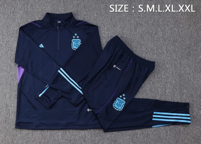 Argentina 2022-23 Semi-Zip Jacket Blue (Three Stars) - 图片 2