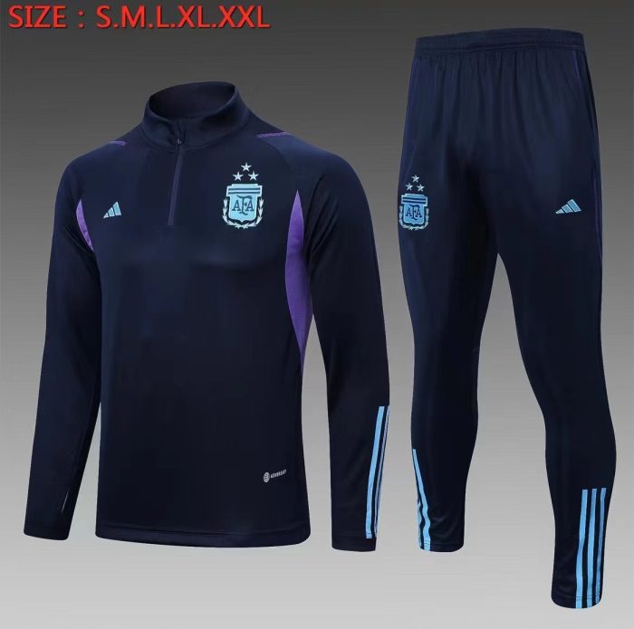 Argentina 2022-23 Semi-Zip Jacket Blue (Three Stars) - 图片 9