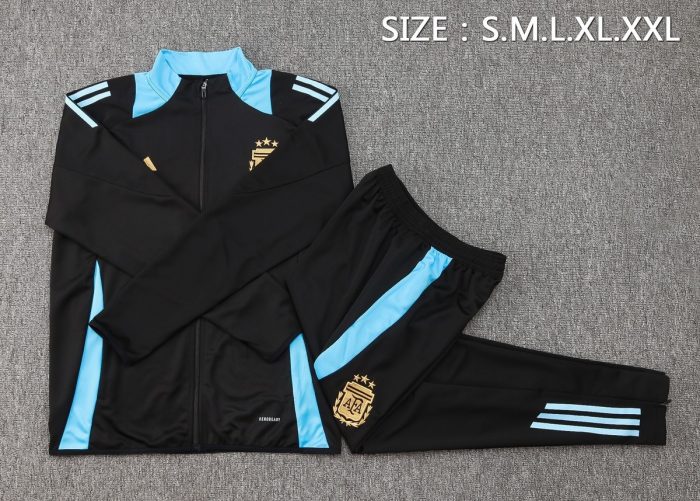 Argentina 24/25 Black Long Zipper Jacket - 图片 5